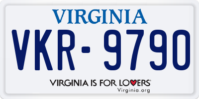 VA license plate VKR9790