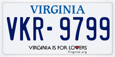 VA license plate VKR9799