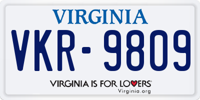 VA license plate VKR9809
