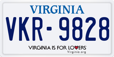 VA license plate VKR9828
