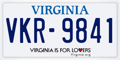 VA license plate VKR9841