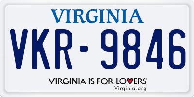 VA license plate VKR9846