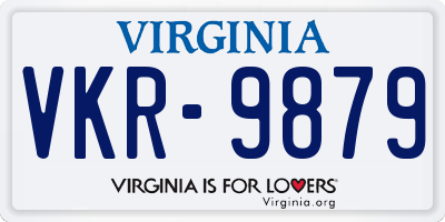 VA license plate VKR9879