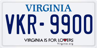 VA license plate VKR9900
