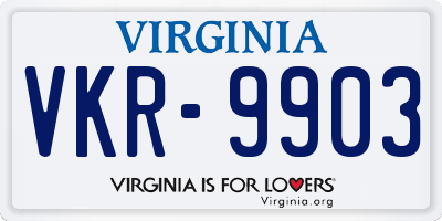 VA license plate VKR9903