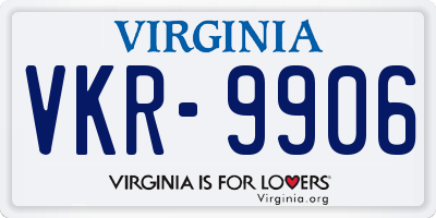 VA license plate VKR9906