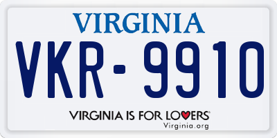 VA license plate VKR9910