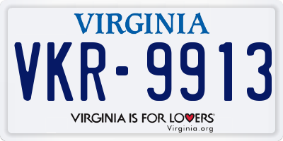 VA license plate VKR9913
