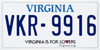 VA license plate VKR9916