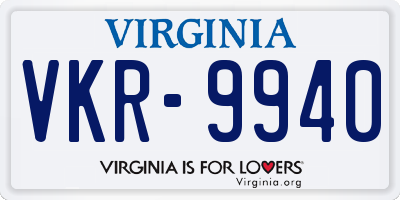 VA license plate VKR9940