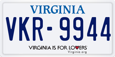 VA license plate VKR9944