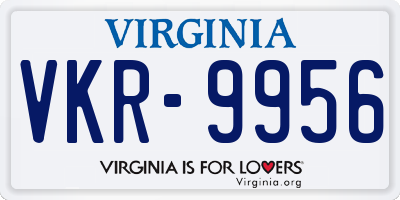 VA license plate VKR9956