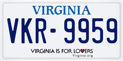 VA license plate VKR9959
