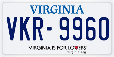 VA license plate VKR9960