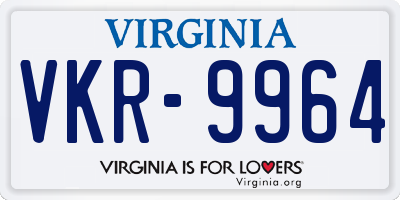 VA license plate VKR9964