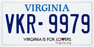 VA license plate VKR9979