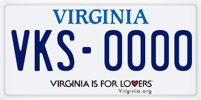 VA license plate VKS0000