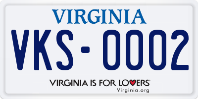 VA license plate VKS0002