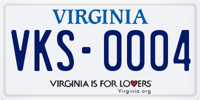 VA license plate VKS0004