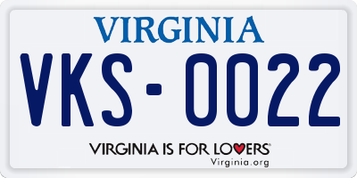 VA license plate VKS0022