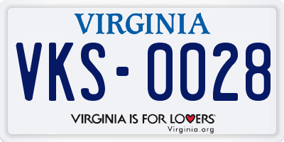 VA license plate VKS0028