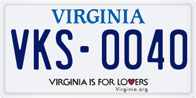VA license plate VKS0040