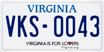 VA license plate VKS0043