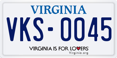VA license plate VKS0045