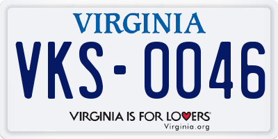 VA license plate VKS0046