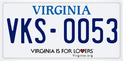 VA license plate VKS0053