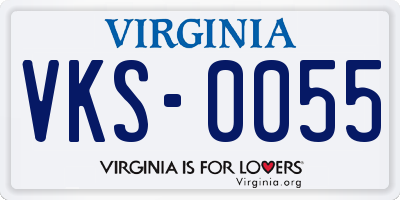 VA license plate VKS0055