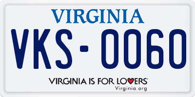VA license plate VKS0060