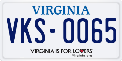 VA license plate VKS0065