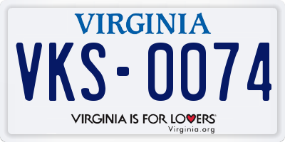 VA license plate VKS0074