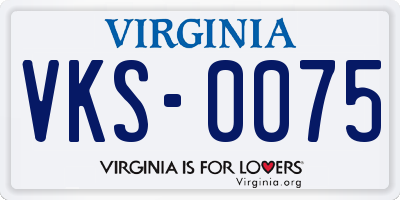 VA license plate VKS0075