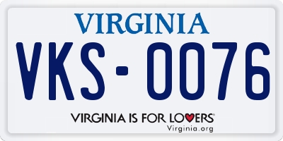 VA license plate VKS0076