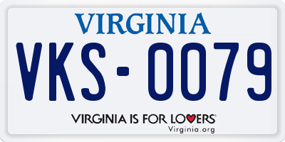 VA license plate VKS0079