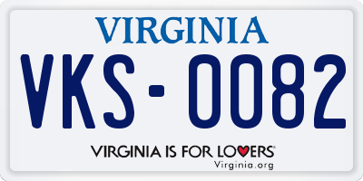 VA license plate VKS0082