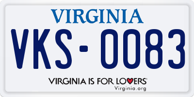 VA license plate VKS0083