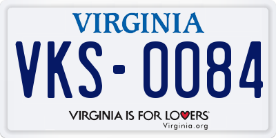 VA license plate VKS0084