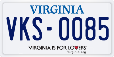 VA license plate VKS0085