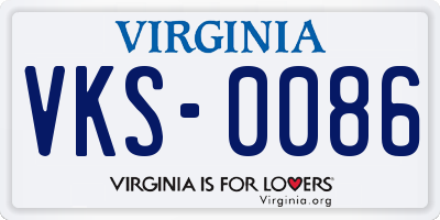 VA license plate VKS0086