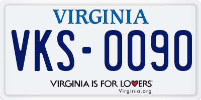 VA license plate VKS0090