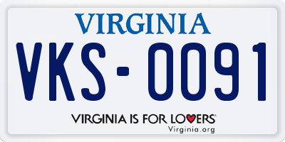 VA license plate VKS0091