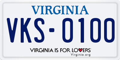 VA license plate VKS0100