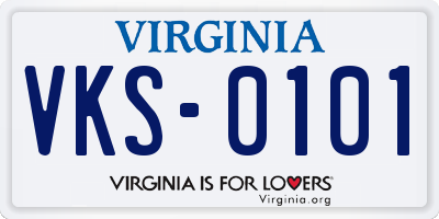 VA license plate VKS0101