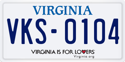 VA license plate VKS0104