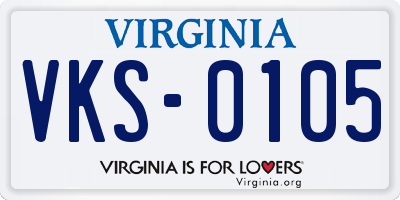 VA license plate VKS0105