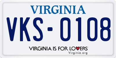 VA license plate VKS0108