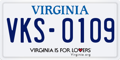 VA license plate VKS0109